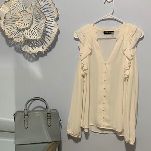 Ivanka, Trump call shoulder, beautiful cream, coloured blouse size large